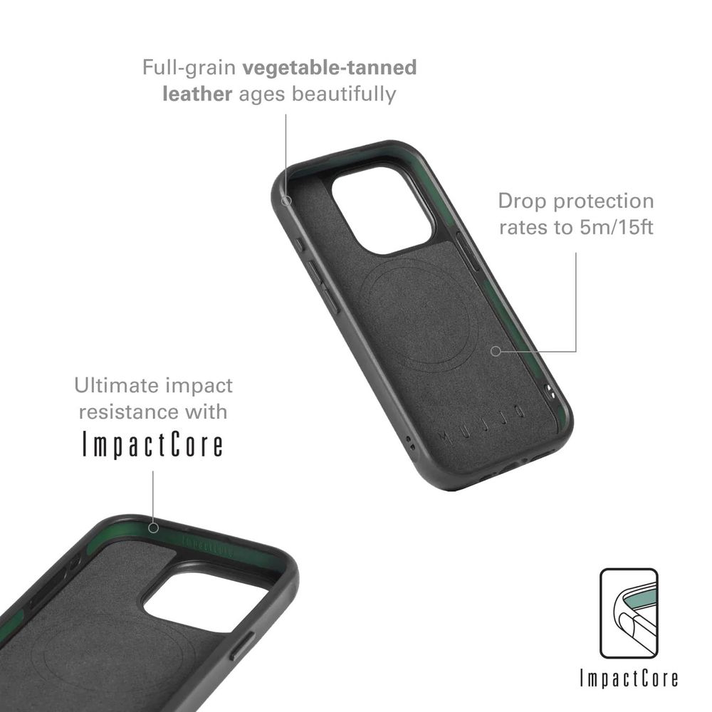 Funda piel Mujjo iPhone 15 Series Pro Shield Case